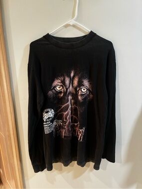 Darc Sport Black Crewneck Sweater with Brown Wolf Graphic